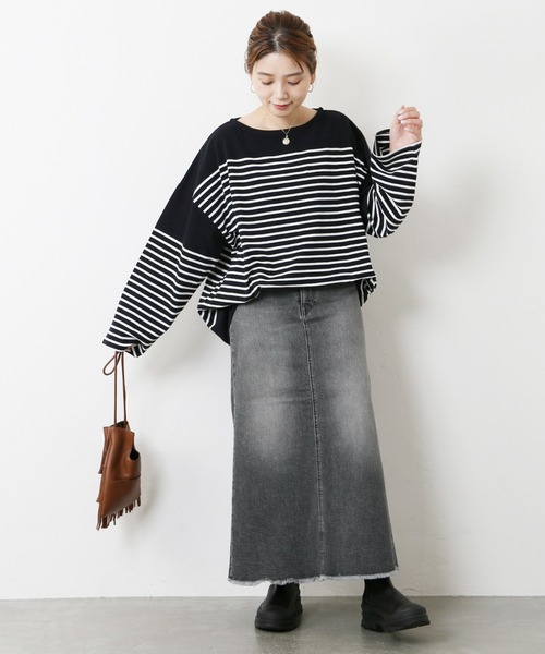 JOURNAL STANDARD（ジャーナルスタンダード）の「マルチデニムマキシスカート◆（デニムスカート・レディース・ブラウン/ベージュ/ブラック・38/36）」の4枚目の写真