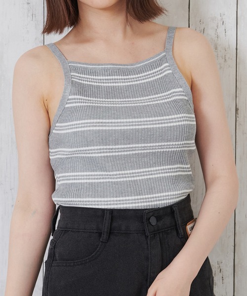 Anuenue（アヌエヌエ）の「アメリカンスリーブ ボーダーキャミソール（キャミソール・レディース・ブラック/ブラウン/グレー/イエロー/グリーン・FREE）」の17枚目の写真