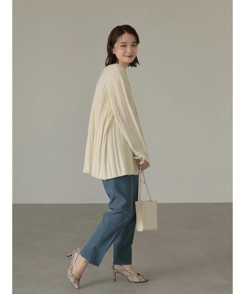 AMERICAN HOLIC（アメリカンホリック）の「Aラインフレアケーブルニットプルオーバー（ニット/セーター・レディース・アイボリー/モカ・M/L）」の17枚目の写真