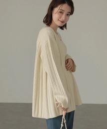 AMERICAN HOLIC | Aラインフレアケーブルニットプルオーバー(ニット/セーター)