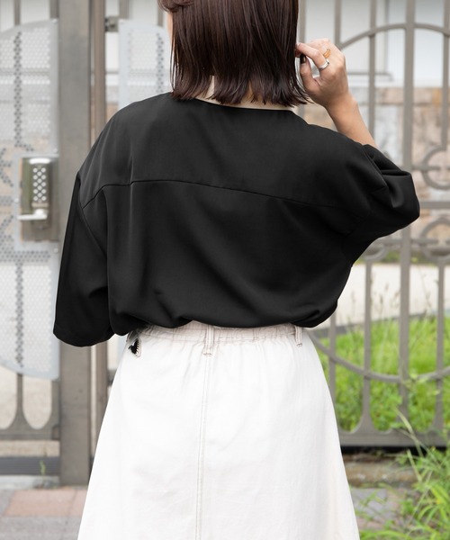 PairPair(ペアペア)の「クレリックオープンカラーシャツ(ユニセックス)(シャツ/ブラウス・レディース・グレイッシュブルー/アイボリー/ブラック・MEDIUM/LARGE)」の15枚目の写真