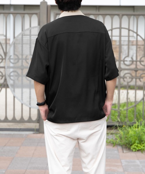PairPair(ペアペア)の「クレリックオープンカラーシャツ(ユニセックス)(シャツ/ブラウス・レディース・グレイッシュブルー/アイボリー/ブラック・MEDIUM/LARGE)」の11枚目の写真