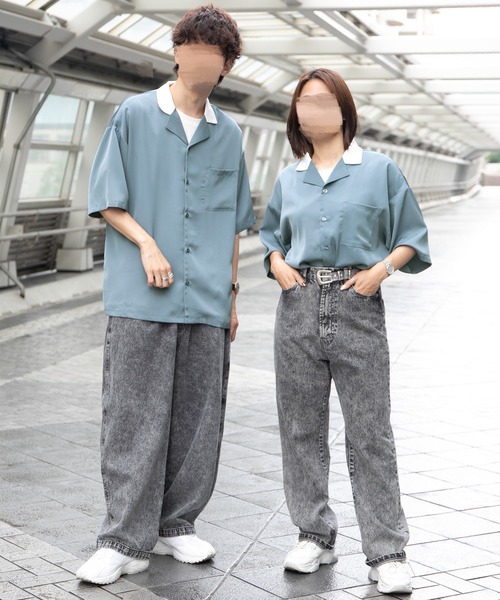PairPair(ペアペア)の「クレリックオープンカラーシャツ(ユニセックス)(シャツ/ブラウス・レディース・グレイッシュブルー/アイボリー/ブラック・MEDIUM/LARGE)」の21枚目の写真