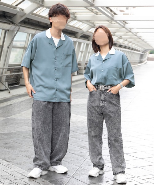 PairPair(ペアペア)の「クレリックオープンカラーシャツ(ユニセックス)(シャツ/ブラウス・レディース・グレイッシュブルー/アイボリー/ブラック・MEDIUM/LARGE)」の16枚目の写真
