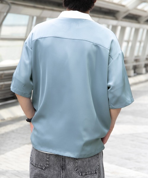 PairPair(ペアペア)の「クレリックオープンカラーシャツ(ユニセックス)(シャツ/ブラウス・レディース・グレイッシュブルー/アイボリー/ブラック・MEDIUM/LARGE)」の17枚目の写真