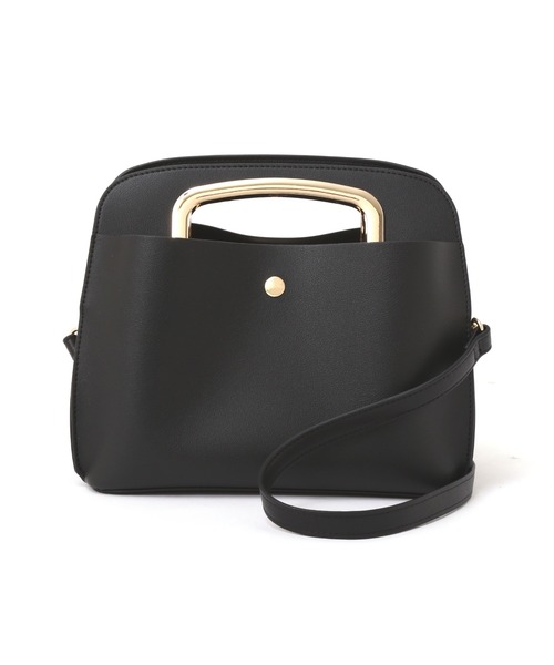 NATURAL BEAUTY BASIC(ナチュラルビューティーベーシック)の「オーバルメタルハンドルショルダー/0171282800(ショルダーバッグ・レディース・ブラック/ピンク/ベージュ系その他・フリ-)」の5枚目の写真