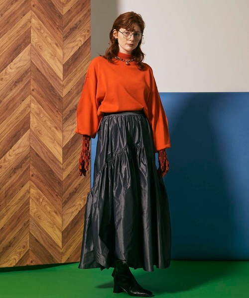 MAISON SPECIAL(メゾンスペシャル)の「バナナスリーブニットトップス【MAISON SPECIAL/メゾンスペシャル】(ニット/セーター・レディース・オフホワイト/チャコールグレー/ブルー/オレンジ・FREE)」の9枚目の写真