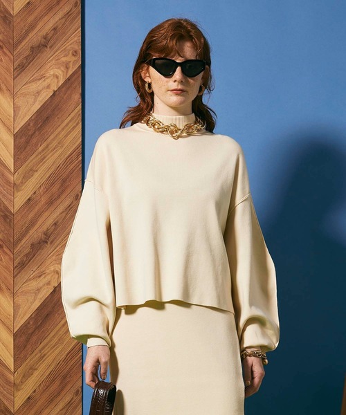 MAISON SPECIAL(メゾンスペシャル)の「バナナスリーブニットトップス【MAISON SPECIAL/メゾンスペシャル】(ニット/セーター・レディース・オフホワイト/チャコールグレー/ブルー/オレンジ・FREE)」の11枚目の写真
