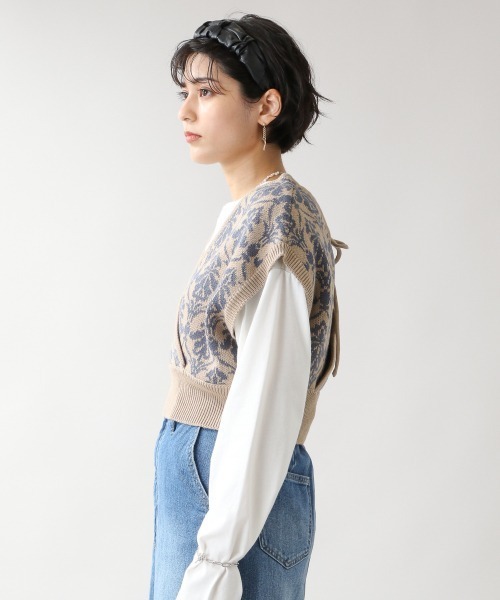 RAGEBLUE（レイジブルー）の「柄ラップビスチェ/215291（ベスト・レディース・ベージュ/ブラウン・FREE）」の5枚目の写真