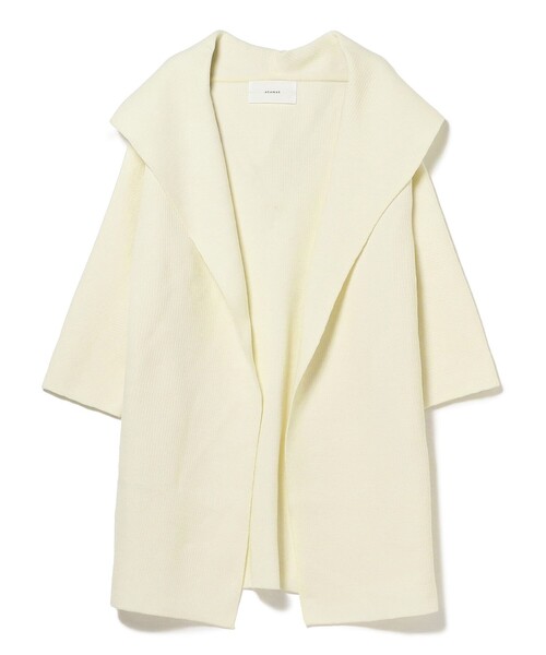 Demi-Luxe BEAMS(デミルクス ビームス)の「ADAWAS / ライト インレイ フード ニットコート(その他アウター・レディース・チャコールグレー/ホワイト系その他2・ONE SIZE)」の1枚目の写真