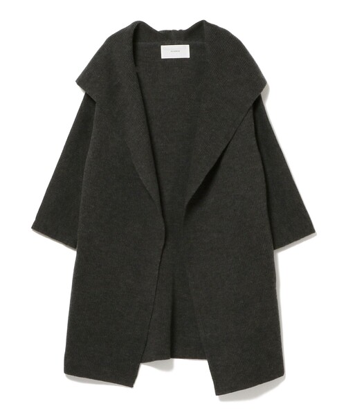 Demi-Luxe BEAMS(デミルクス ビームス)の「ADAWAS / ライト インレイ フード ニットコート(その他アウター・レディース・チャコールグレー/ホワイト系その他2・ONE SIZE)」の3枚目の写真