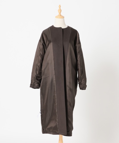 JOURNAL STANDARD(ジャーナルスタンダード)の「スーパー140ビーバーノーカラーコート◆(ノーカラーコート・レディース・ベージュ/ピンク/ブラウン/ブラック・SMALL/MEDIUM/X-SMALL)」の7枚目の写真