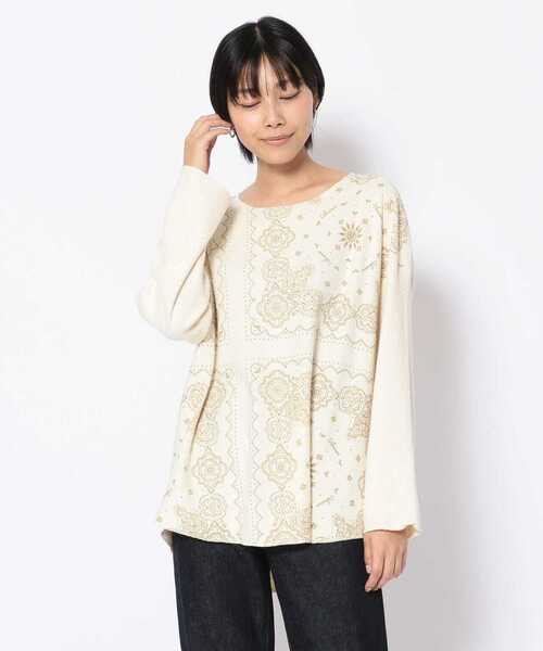 AVIREX(アヴィレックス)の「リバーシブルバンダナプルオーバー/ REVERSIBLE BANDANA PULLOVER(Tシャツ/カットソー・レディース・アイボリー/チャコール・FREE)」の3枚目の写真