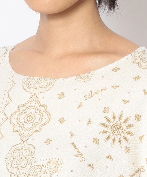 AVIREX(アヴィレックス)の「リバーシブルバンダナプルオーバー/ REVERSIBLE BANDANA PULLOVER(Tシャツ/カットソー・レディース・アイボリー/チャコール・FREE)」の5枚目の写真