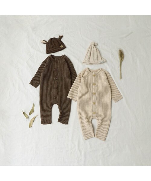 apres les cours（アプレレクール）の「/とんがりベビーニット帽（その他ベビー用品・キッズ・アイボリー/マスタード・48/46）」の5枚目の写真