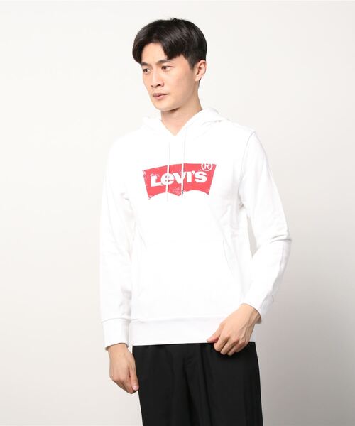 Levi's（リーバイス）の「Levi's/リーバイス ビッグシルエット バットウイング スウェットパーカ/フーディー（パーカー・メンズ・ホワイト/ブラック/グレー・S/M/L）」の8枚目の写真