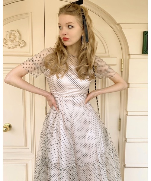 epine（エピヌ）の「tulle see-through volume dress（ドレス・レディース・グリーン/ホワイト・S/M）」の20枚目の写真