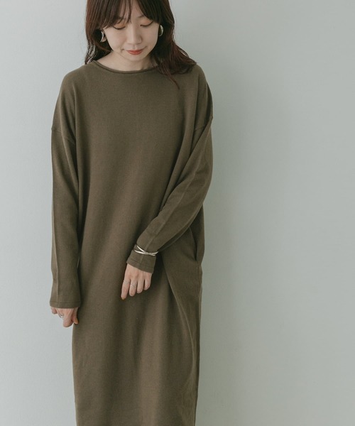 KBF+（ケービーエフプラス）の「KBF+　ロングニットワンピース∴（ワンピース・レディース・ライトベージュ・ONE）」の9枚目の写真