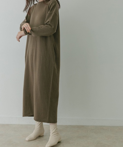 KBF+（ケービーエフプラス）の「KBF+　ロングニットワンピース∴（ワンピース・レディース・ライトベージュ・ONE）」の6枚目の写真