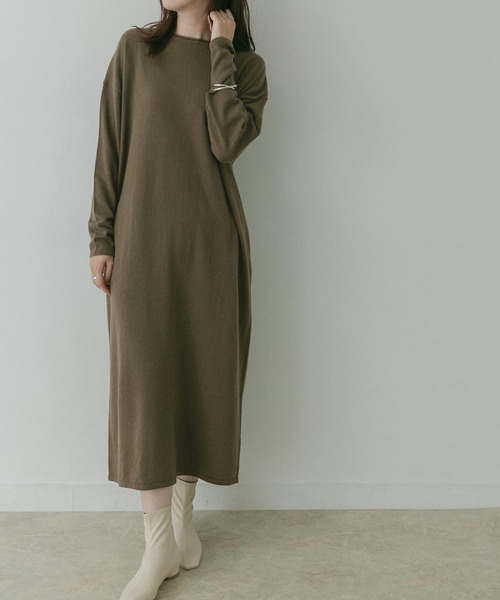 KBF+（ケービーエフプラス）の「KBF+　ロングニットワンピース∴（ワンピース・レディース・ライトベージュ・ONE）」の12枚目の写真