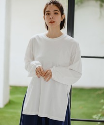 niko and... | 袖タックロングスリットプルオーバー(Tシャツ/カットソー)