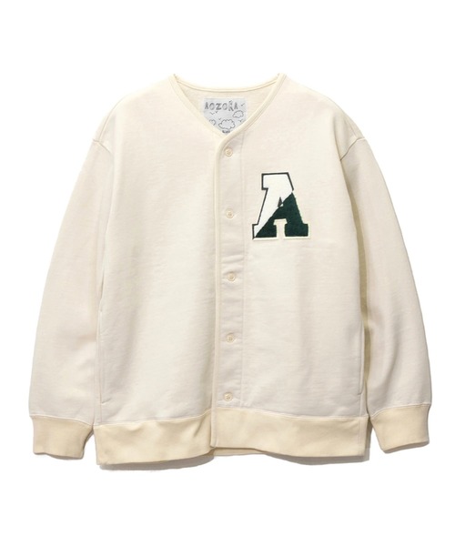 AOZORA（アオゾラ）の「AOZORA/アオゾラ　度詰め裏毛クルーカーディガン（カーディガン/ボレロ・メンズ・ネイビー/アイボリー/グレー・LARGE/MEDIUM/X-LARGE）」の3枚目の写真