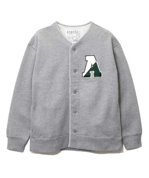 AOZORA（アオゾラ）の「AOZORA/アオゾラ　度詰め裏毛クルーカーディガン（カーディガン/ボレロ・メンズ・ネイビー/アイボリー/グレー・LARGE/MEDIUM/X-LARGE）」の2枚目の写真