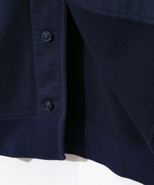 AOZORA（アオゾラ）の「AOZORA/アオゾラ　度詰め裏毛クルーカーディガン（カーディガン/ボレロ・メンズ・ネイビー/アイボリー/グレー・LARGE/MEDIUM/X-LARGE）」の4枚目の写真