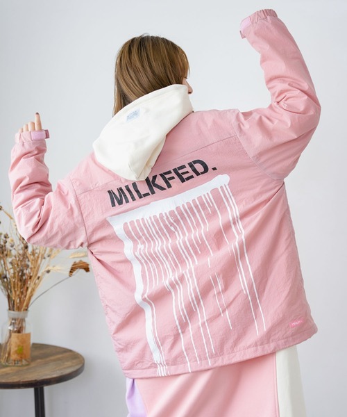 MILKFED.（ミルクフェド）の「MILKFED × KRINK COACH JACKET（ナイロンジャケット・レディース・ホワイト/ブラック/ピンク・ONE SIZE）」の14枚目の写真