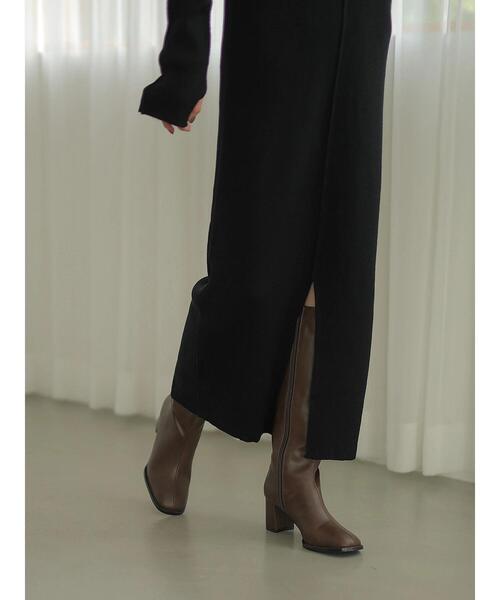 rem closet（レムクローゼット）の「ハイネックリンキングワンピース（ワンピース・レディース・ブラック/ブラウン・S）」の9枚目の写真