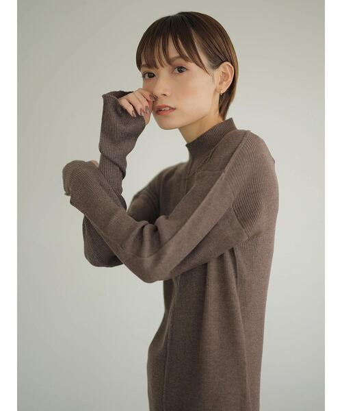 rem closet（レムクローゼット）の「ハイネックリンキングワンピース（ワンピース・レディース・ブラック/ブラウン・S）」の5枚目の写真