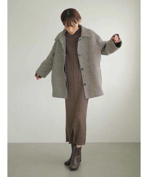 rem closet（レムクローゼット）の「ハイネックリンキングワンピース（ワンピース・レディース・ブラック/ブラウン・S）」の20枚目の写真