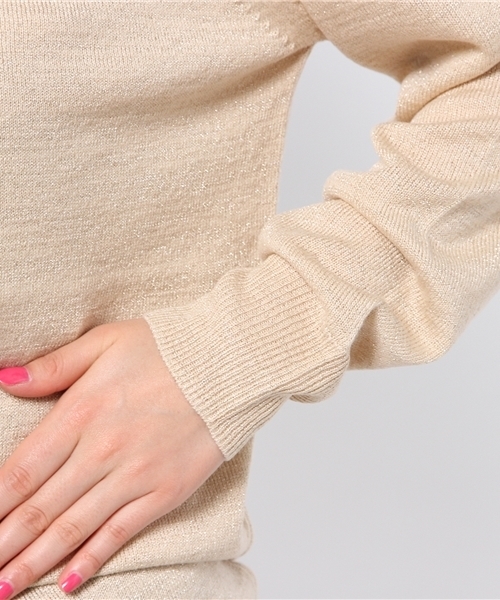 DISCOAT(ディスコート)の「【Discoat】ML展開あり ラメVネックプルオーバー(ニット/セーター・レディース・モカ/ブルー/アイボリー/ネイビー・LARGE/MEDIUM)」の10枚目の写真