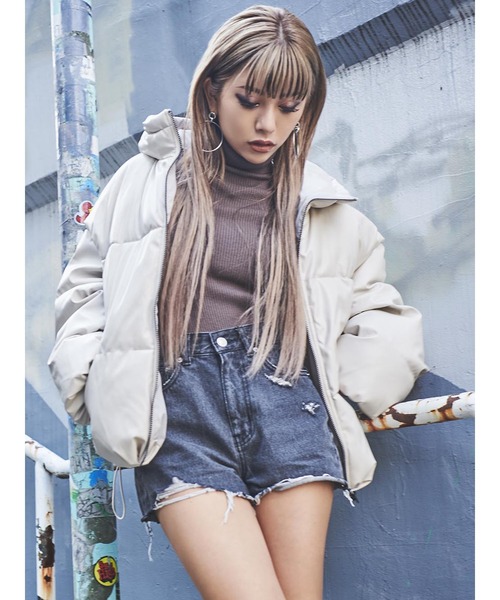 EGOIST（エゴイスト）の「フェイクレザー中綿ジャケット（その他アウター・レディース・ブラック/アイボリー・FREE）」の15枚目の写真