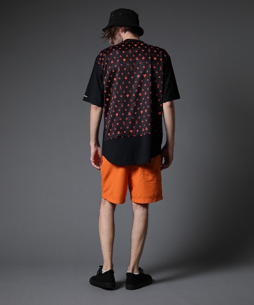 STUD MUFFIN(スタッドマフィン)の「mt7533-40-2天竺-メッシュスターグラムpt ワイドシルエット SS Tシャツ(Tシャツ/カットソー・メンズ・ホワイト×ブラック/ブラック×イエロー/ブラック系その他・2/3/4)」の17枚目の写真