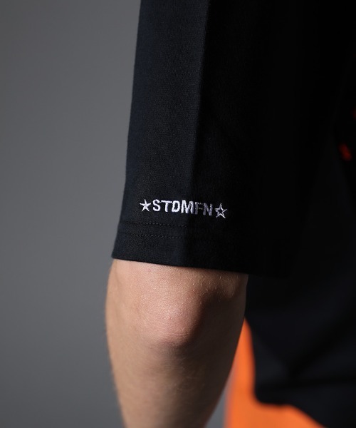 STUD MUFFIN(スタッドマフィン)の「mt7533-40-2天竺-メッシュスターグラムpt ワイドシルエット SS Tシャツ(Tシャツ/カットソー・メンズ・ホワイト×ブラック/ブラック×イエロー/ブラック系その他・2/3/4)」の18枚目の写真
