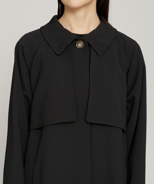 NANO universe（ナノユニバース）の「ダブルクロスロングコート（ステンカラーコート・レディース・ブルーグレー/ブラック/アイボリー/カーキ・38/36）」の6枚目の写真