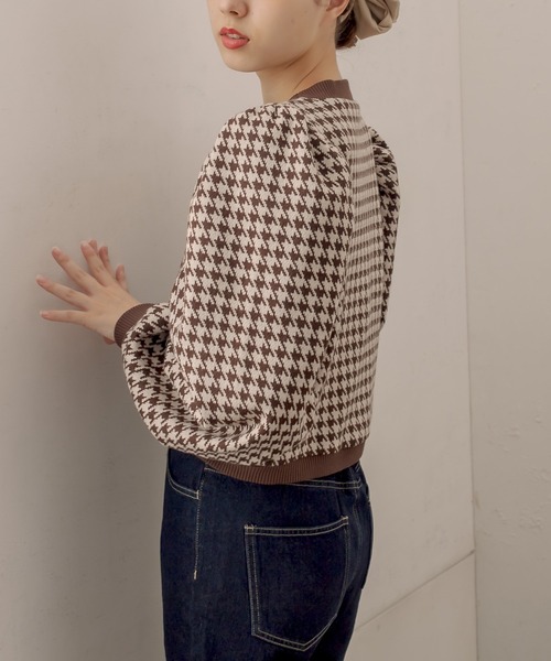 OLIVE des OLIVE（オリーブデオリーブ）の「配色レトロカーディガン（カーディガン/ボレロ・レディース・ブラック/スミクロ/ブラウン・FREE）」の17枚目の写真