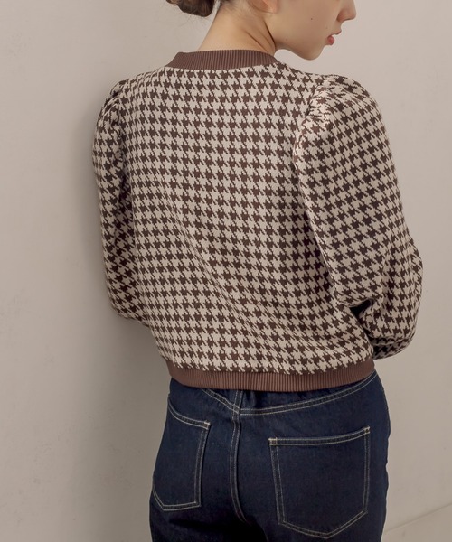 OLIVE des OLIVE（オリーブデオリーブ）の「配色レトロカーディガン（カーディガン/ボレロ・レディース・ブラック/スミクロ/ブラウン・FREE）」の18枚目の写真