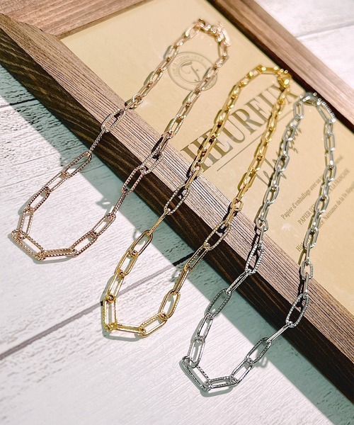 blackdia ocean（ブラックダイヤオーシャン）の「blackdia ocean レクタングルドットチョーカーチェーンネックレス（ネックレス・レディース・シルバー/ゴールド/ピンクゴールド・35cm）」の4枚目の写真