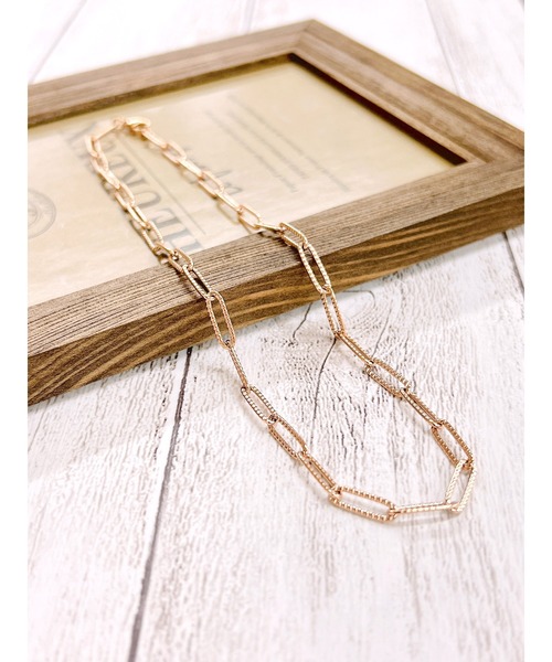 blackdia ocean（ブラックダイヤオーシャン）の「blackdia ocean レクタングルドットチョーカーチェーンネックレス（ネックレス・レディース・シルバー/ゴールド/ピンクゴールド・35cm）」の11枚目の写真