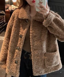 FRP | YUGA  フェイクムートン　ボア　 ジャケットコート(ステンカラーコート)