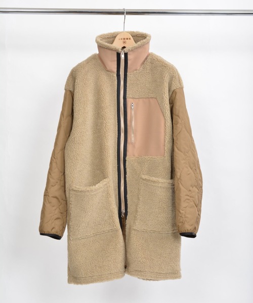 GOMME HOMME（ゴムオム）の「トスカーナボア　チェンジスリーブコート（その他アウター・メンズ・ブラック/チャコールグレー・MEDIUM）」の4枚目の写真