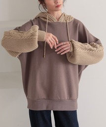 n'OrLABEL | 『ニットドッキング裏起毛パーカー』(パーカー)