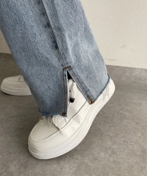 nemne store(ネンネストア)の「クラッシュワイドデニムパンツ(デニムパンツ・レディース・ライトブルー/ブラック/ブルー・SMALL/MEDIUM/LARGE)」の21枚目の写真