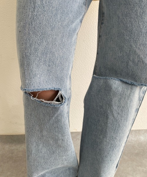 nemne store(ネンネストア)の「クラッシュワイドデニムパンツ(デニムパンツ・レディース・ライトブルー/ブラック/ブルー・SMALL/MEDIUM/LARGE)」の22枚目の写真