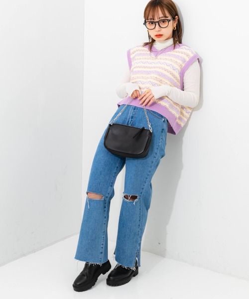 nemne store(ネンネストア)の「クラッシュワイドデニムパンツ(デニムパンツ・レディース・ライトブルー/ブラック/ブルー・SMALL/MEDIUM/LARGE)」の13枚目の写真