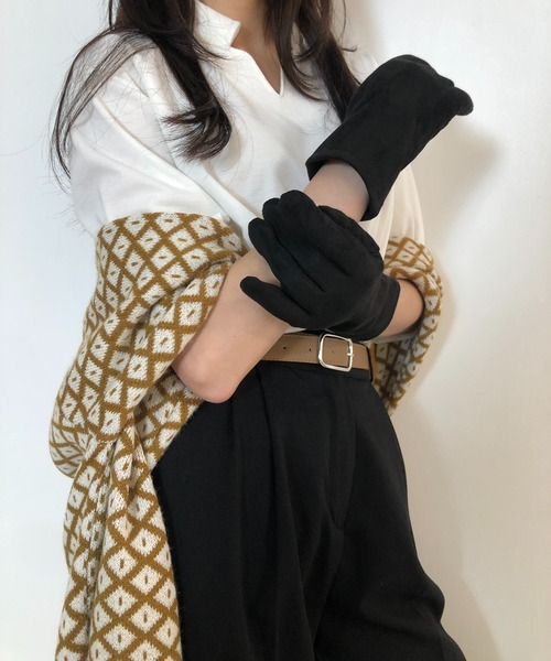 me+em select(ミームセレクト)の「裏起毛手袋(手袋・レディース・ブラウン/キャメル/グレー/ブラック・FREE)」の2枚目の写真