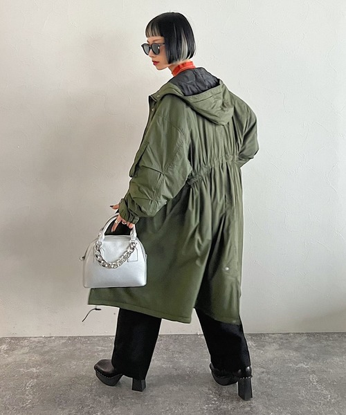 PAGEBOY（ページボーイ）の「CORE / M-48 type-CORE（モッズコート・レディース・ブラック/カーキ・M）」の12枚目の写真