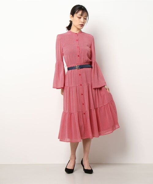 セール ワンピース ドレス Michael バイカラー 60sフラワー Kors ティアドレス ワンピース Michael Kors マイケル